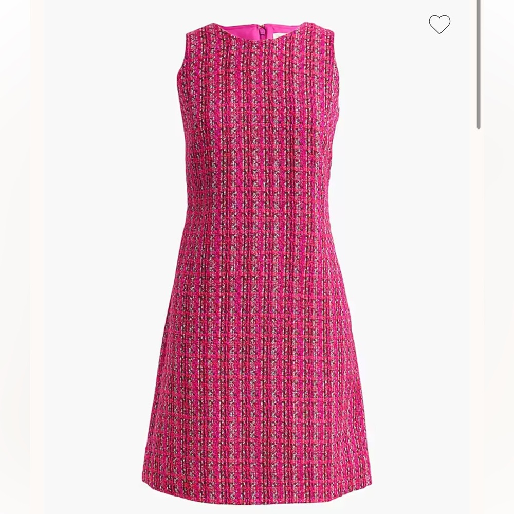 NWT J Crew Factory pink tweed shift dress business casual preppy spring 4 or 8